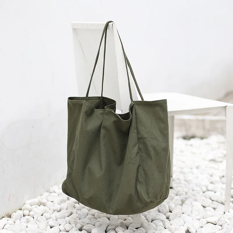 Складная Женская Большой парусиновый многоразовая сумка для покупок Soild очень большая сумка-тоут для продуктов для девочек Экологичная сумка-шоппер на плечо