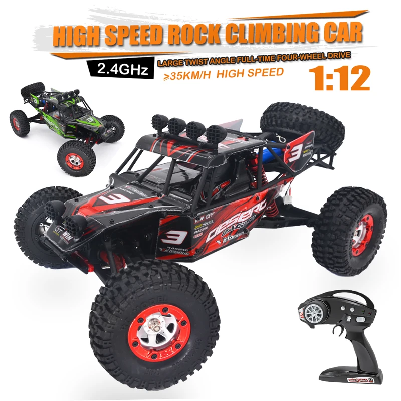 

35KM/H BIGSMYO 1:12 2.4G 4WD RC Car High Speed Desert Off-Road Truck Model Rock Crawler Dift Buggy 1500mAH Battery Powerful Car!