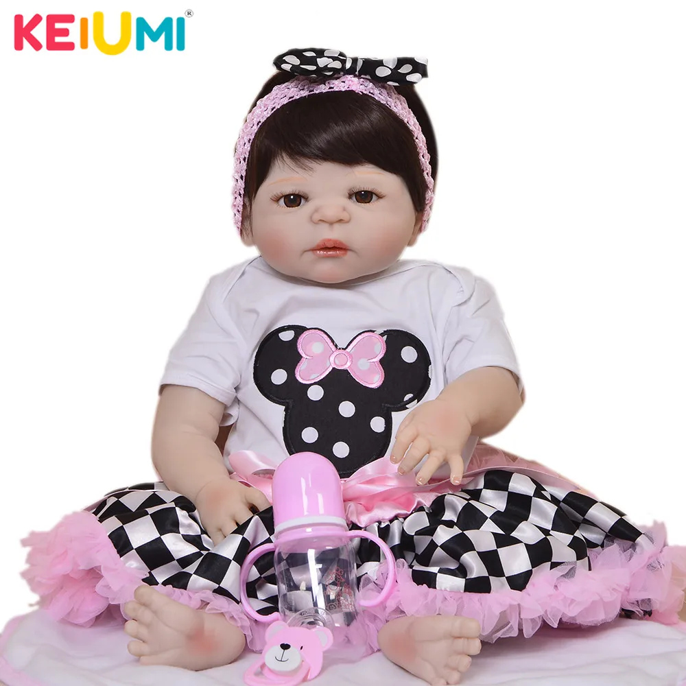 

Cute 23' 57 cm Doll Reborn Babies Full Silicone Vinyl Body Reborn Dolls Princess Children Playmates Baby Toys Girl Fashion Gifts