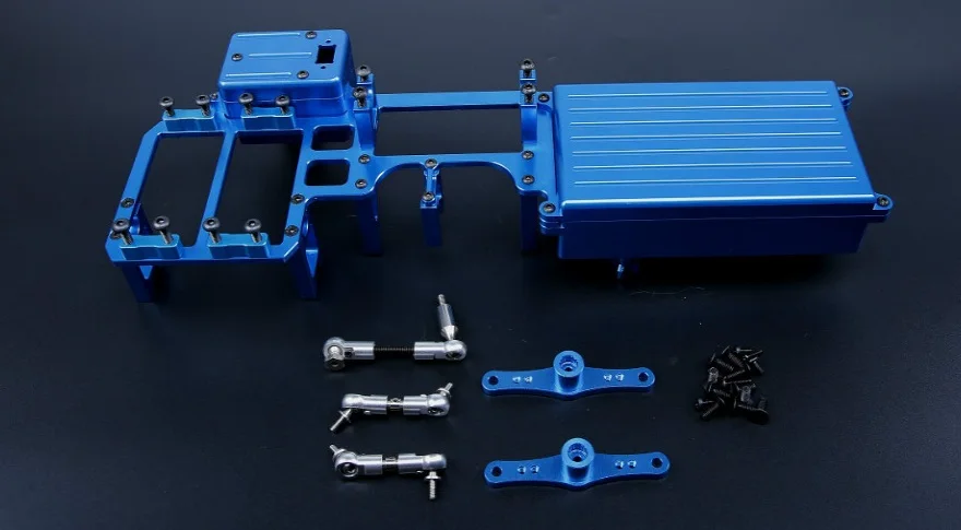 CNC металлическая батарея рулевого управления склад для 1/5 Rovan LT losi 5ive-t kingmotor x2 rc части автомобиля - Цвет: blue