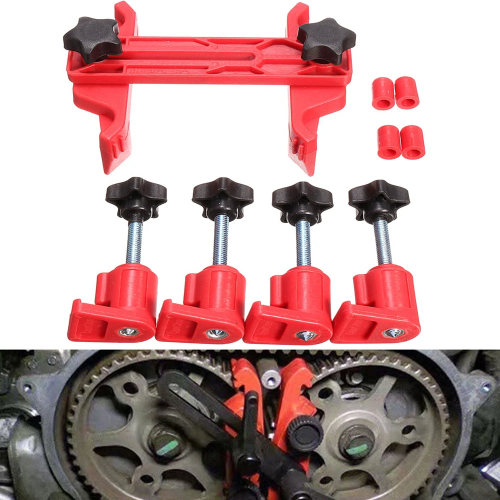 Universal Dual Cam Clamp Camshaft Timing Sprocket Gear Locking Tool Kit 5Pcs//Set