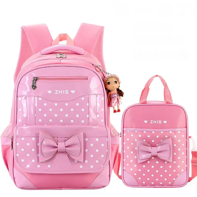 

New Cute Bow Princess Children School Bags Top Quality Orthopedic Waterproof Backpack Mochila For Teenagers Girls Kids Rucksack