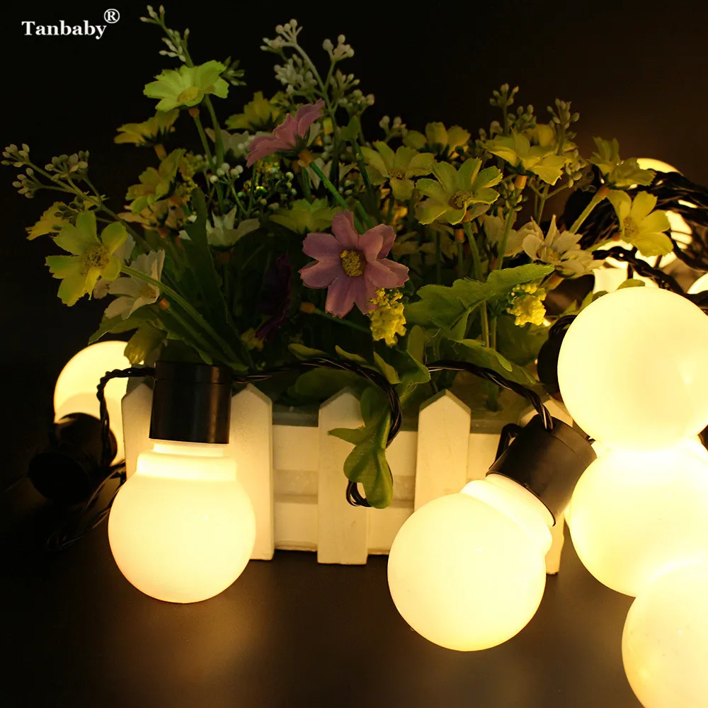 

Tanbaby 2.5M/10pcs 5M/20Pcs 10M/38Pcs 5CM Ball Festoon Led Globe Bulb led string light Christmas Lights fairy wedding garden