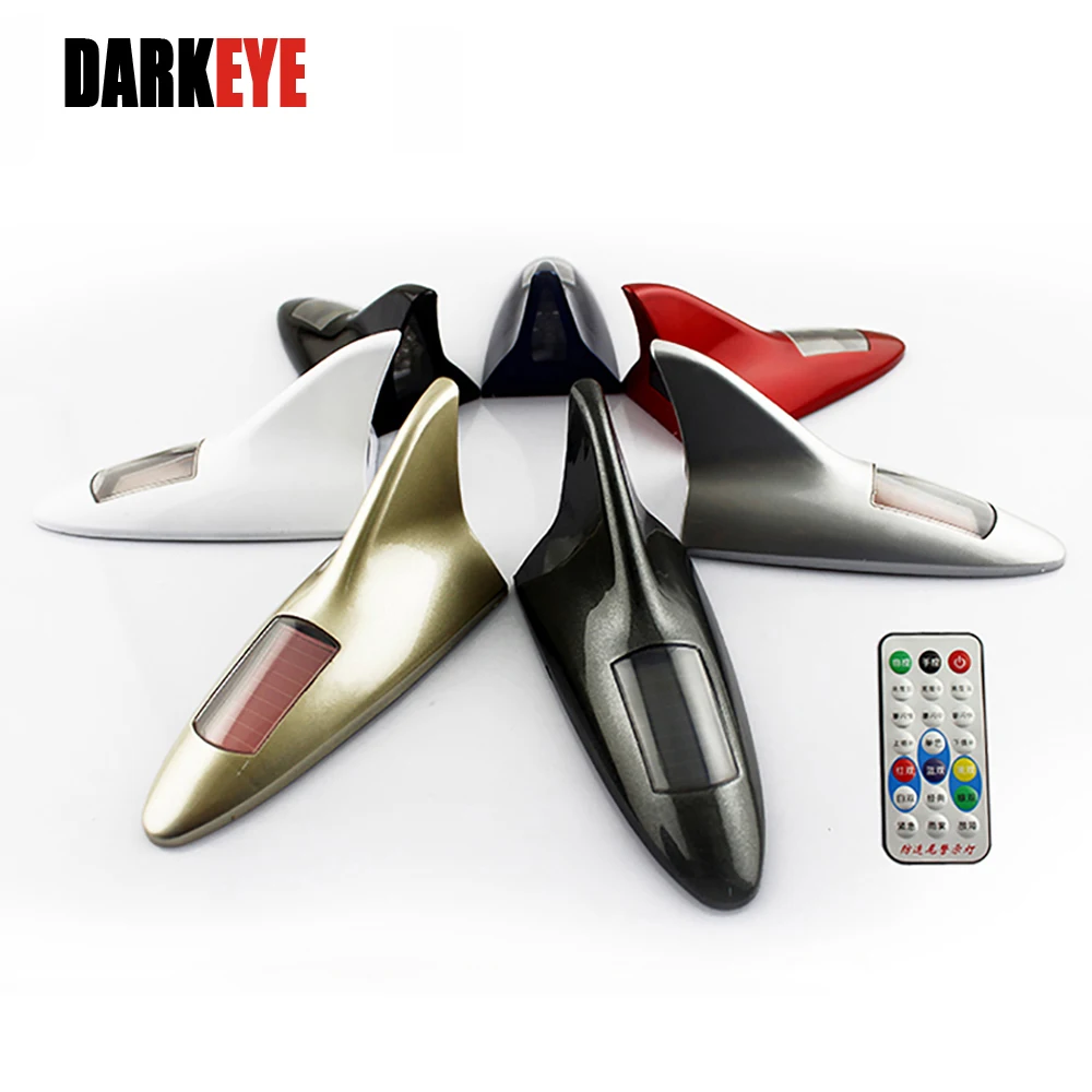 

1pcs 10 Led New Type Auto Car Solar Powered LED Flashing Shark Fin Anti-Rear-End Warning Tail Lights RGB controller BJ