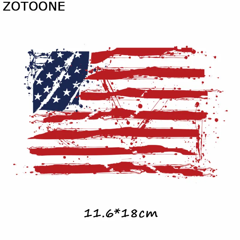 Нашивка ZOTOONE с американским флагом и черепом для одежды термоперенос моющиеся