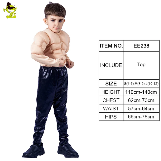 Kid's Muscle Suit Costume Halloween Muscle Boys Role Play Fancy Suit