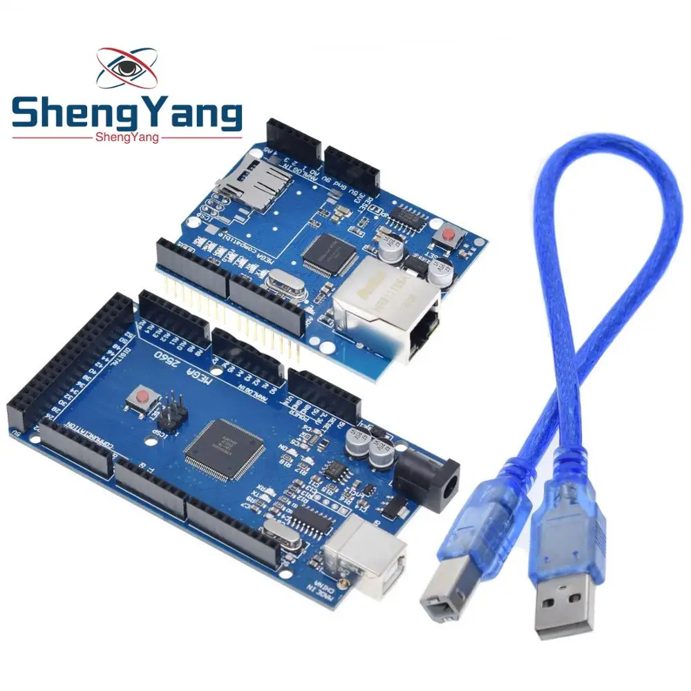 

1 set ShengYang UNO Ethernet W5100 network expansion board SD card Shield for arduino with Mega 2560 R3 Mega2560 REV3