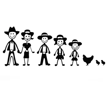 

30cm wide Black/White Cowboy Family Car Decal Vinyl Rear Windshield Car Stickers Removable Waterproof Car Body DIY Decor L029