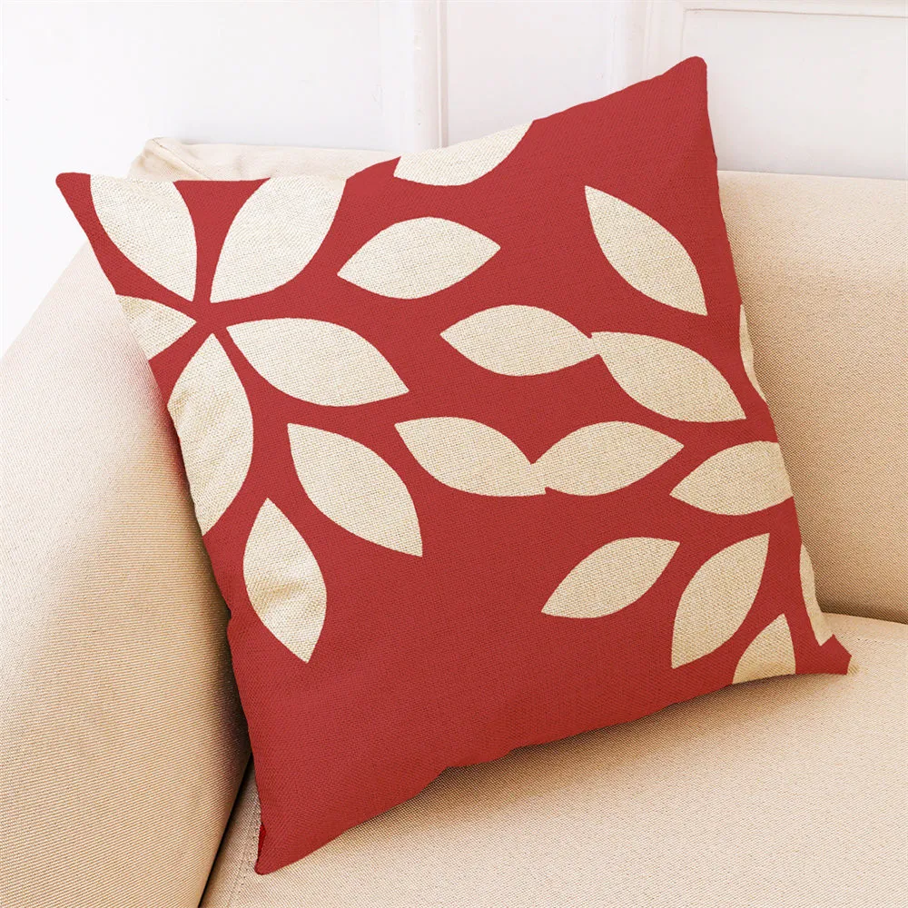 Красный чехол для подушки, домашний декор, Чехол на подушку, геометрические наволочки, покрытия для подушек, дивана, декоративные подушки, льняная смесь F301227