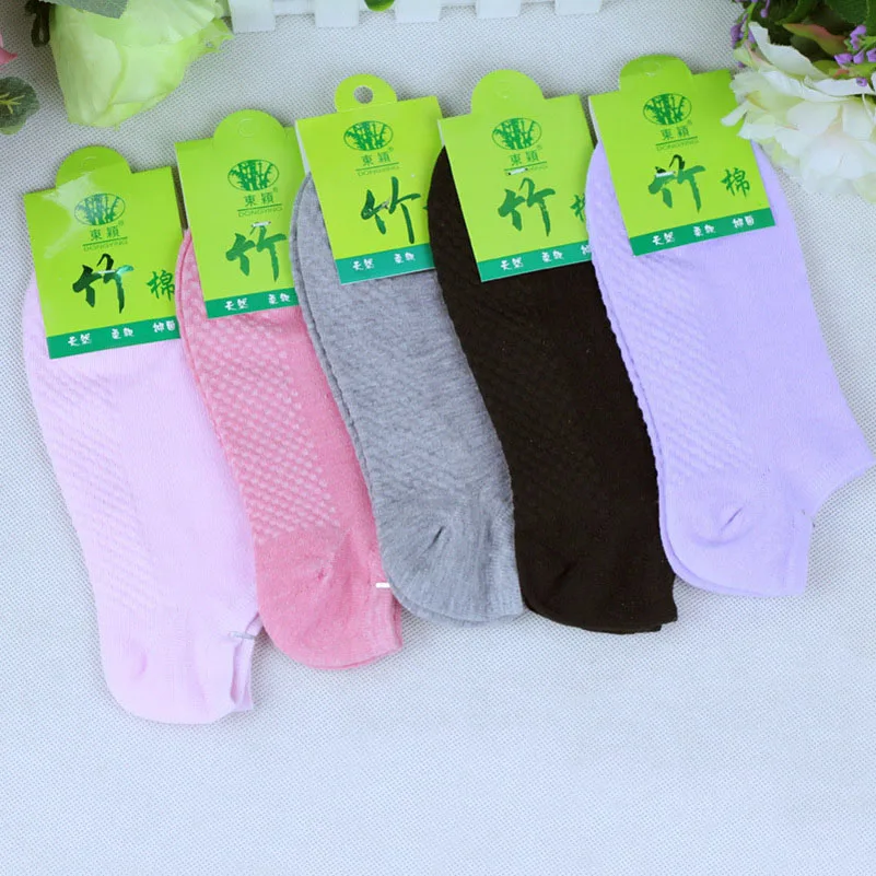 10 Pcs=5 Pairs Women Warm Comfortable Cotton Bamboo Fiber Girl Women's Socks Ankle Low Female Invisible Color Girl Hosiery Meias 8
