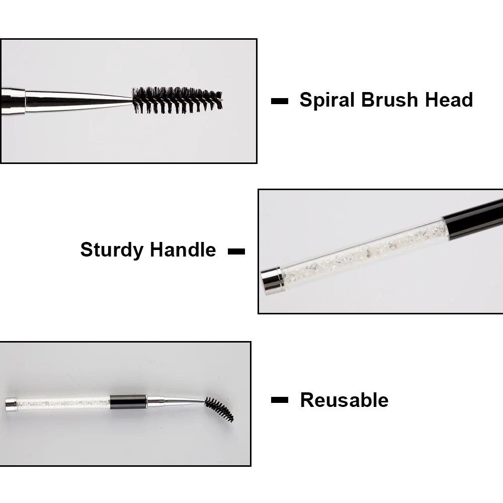 Цветные стразы, кисть для наращивания ресниц, тушь для бровей, спиральная палочка, аппликатор, намотки, многоразовые Косметические кисти для макияжа глаз