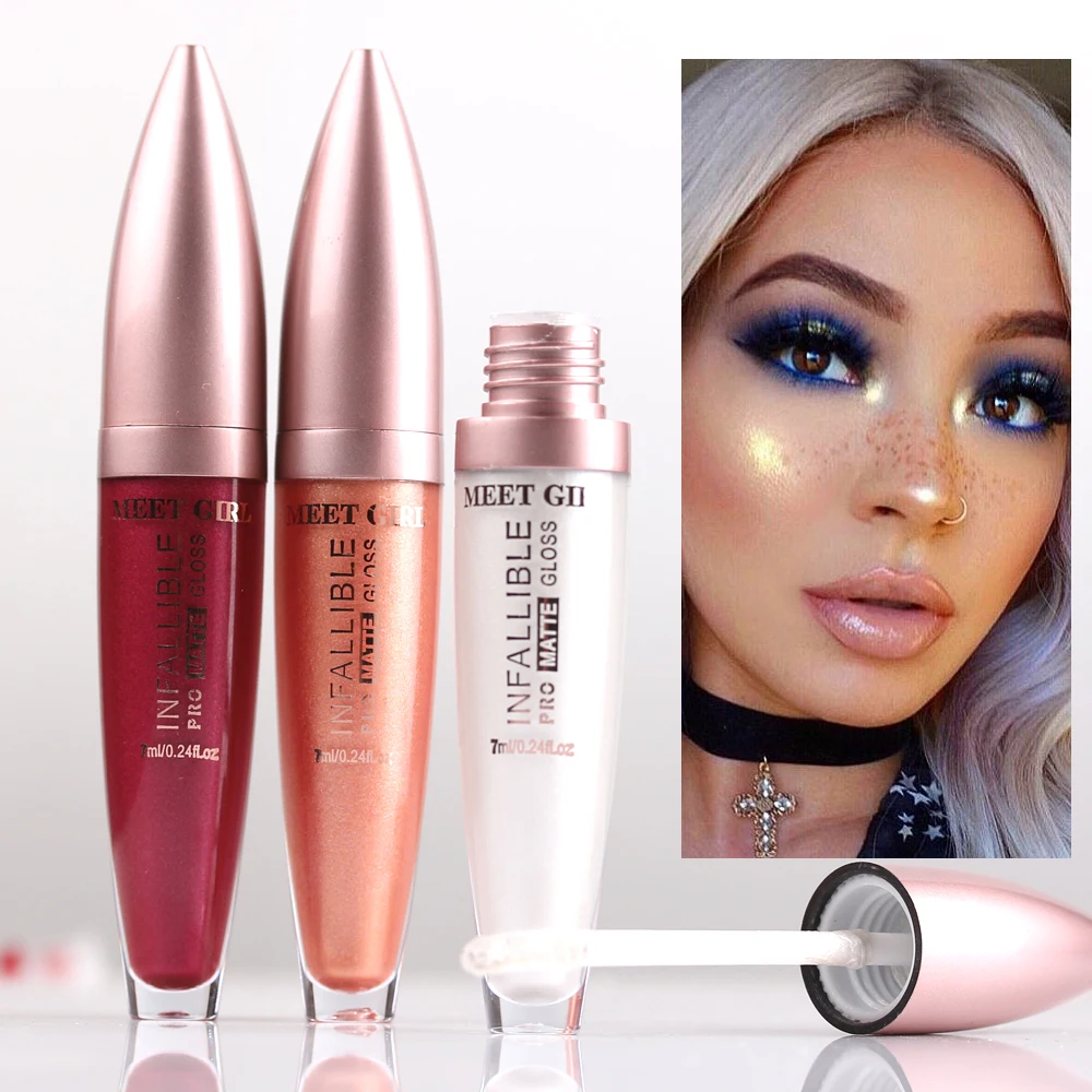 

1Pc 12 Color Lip Gloss Glaze Chameleon Bright Flash Pearlescent Bright Moisturizing Lipstick Pigment Liquid Glitter