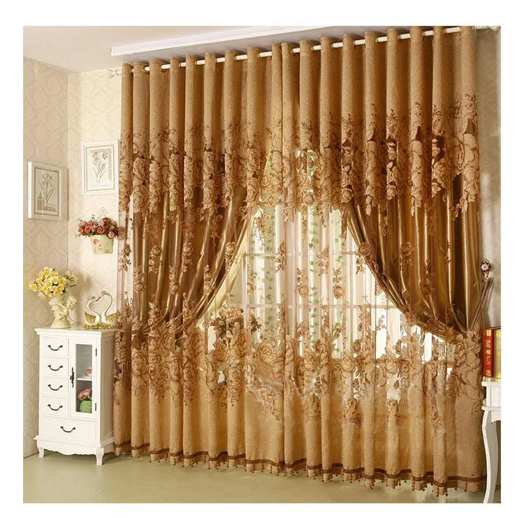 

New 2*2.7m Modern Fashion High Quality Window Screening Curtain Finished Product Window Curtains Without Blackout Lining Curtain