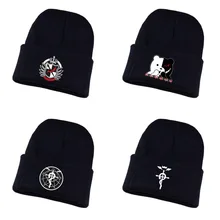 Аниме данганронпа шляпа Стальной алхимик шапка для косплея подростков зимняя вязаная шапочка унисекс с принтом для Взрослых Повседневная хлопковая шапка