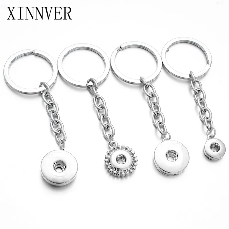 New Snap Key Chains & Key Rings Silver Pendant Jewelry 4 styles Key