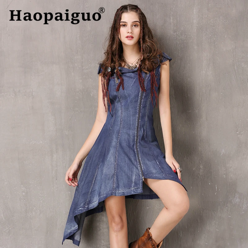 

2019 Summer Vintage Bodycon Midi Dress Women Vestidos Asymmetrical Pocket Button Jeans Dress Sexy Split Ladies Denim Dresses