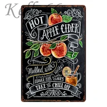 [Kelly66] лидер яблочный коктейль-металлический знак Олово плакат Home Decor бар настенный Книги по искусству живопись 20*30 см Размеры y-1827