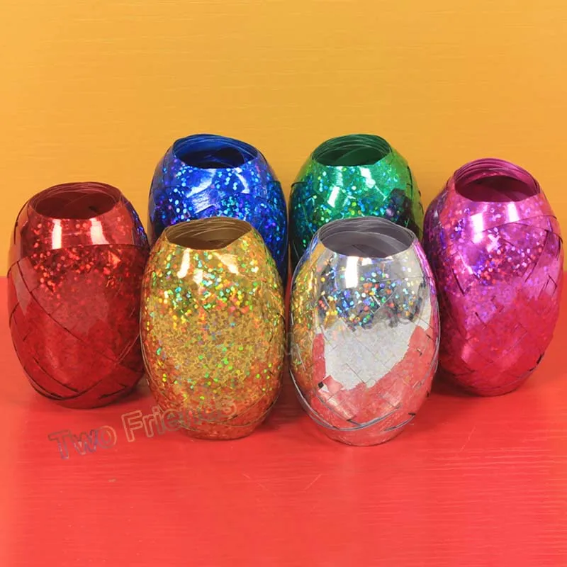 

Foil Balloons Ribbon Wedding Gift 6Roll Wedding Birthday Party Decorations new year Feast Accessories Curling Tapes Wholesale