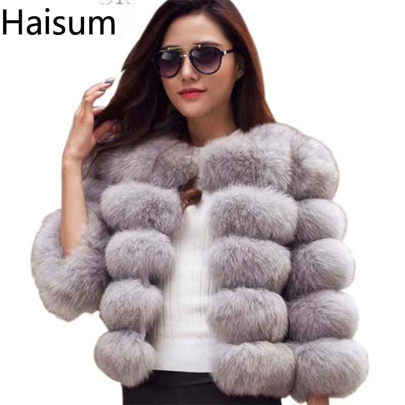 Mink Coats Women 2018 Winter New Fashion Pink FAUX Fur Coat Elegant Thick Warm Outerwear Fake Fur Jacket Chaquetas Mujer HN239
