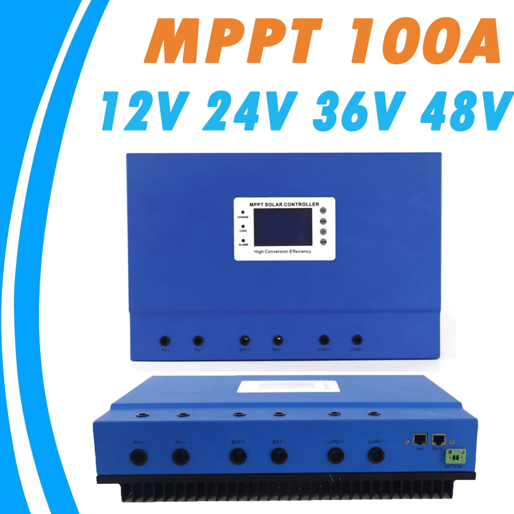 

MPPT 100A Solar Charge Controller 12V 24V 36V 48V Auto for Max 150V Input with Memory Function 2 Years Warranty Solar Regulator