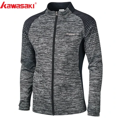 2019New Kawasaki бренд осень Для мужчин Спортивные куртки полиэстер Фитнес тренажерный зал BadmintonTennis куртка дышащая быстросохнущая синий JK-S1803 - Цвет: Серый