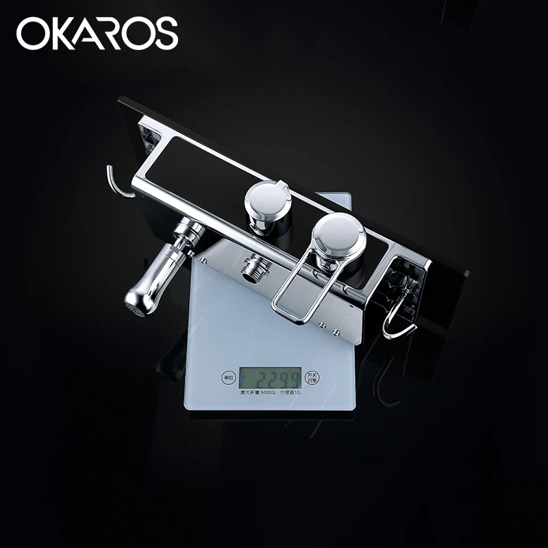 OKAROS Bathroom Bathtub 8 Inch Shower System Smart 3-Functions Brass Diverter Valve With Full Digital Display Shower Faucet Set