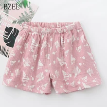 BZEL, новинка, женская одежда для сна, шорты, летняя Домашняя одежда размера плюс, одежда для сна, штаны для сна, хлопковые розовые шорты с клубничным принтом, свободные штаны