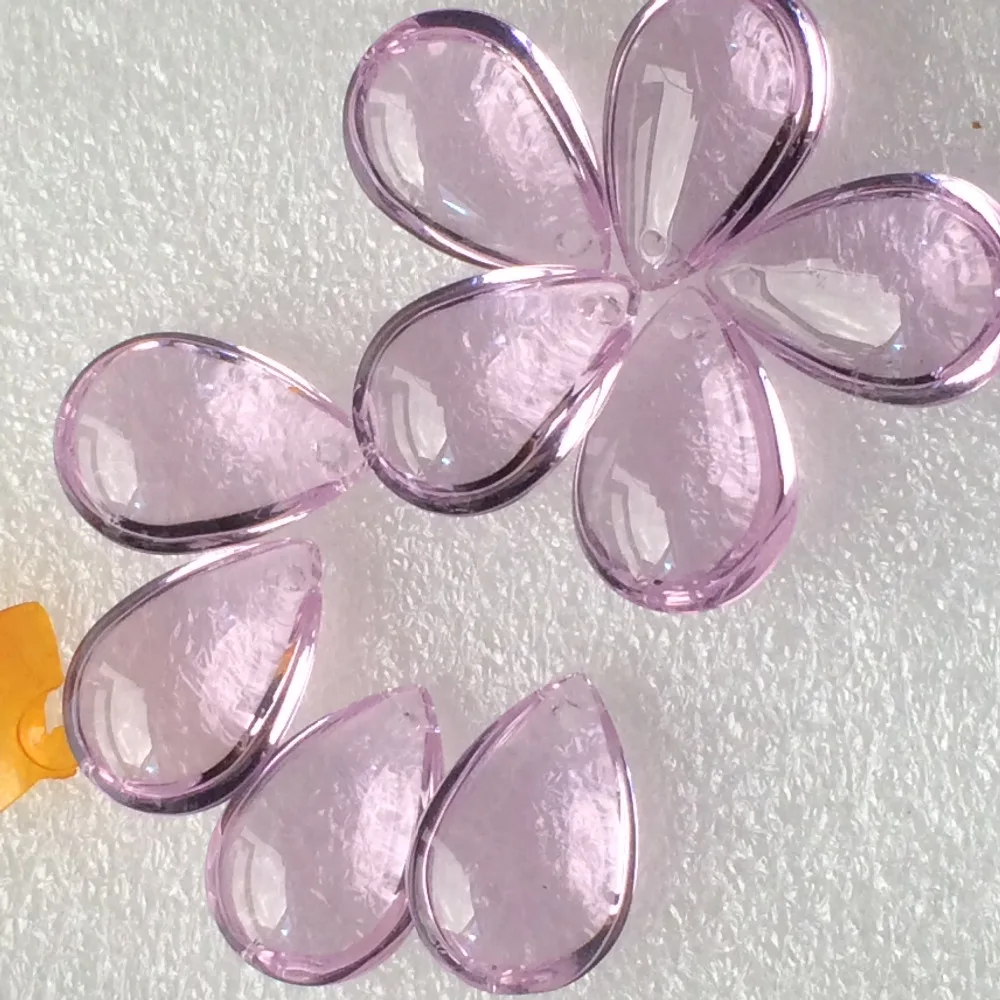 Free Shipping 200pcs Lovely 16*22mm pink Crystal Prisms Waterdrop