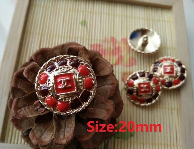 NO35 Size 20mm 10 шт. Модные продвинутые коричневые металлические стразы аксессуары для куртки пальто свитер рубашка кнопка 38 мм - Цвет: NO35 Size 20mm