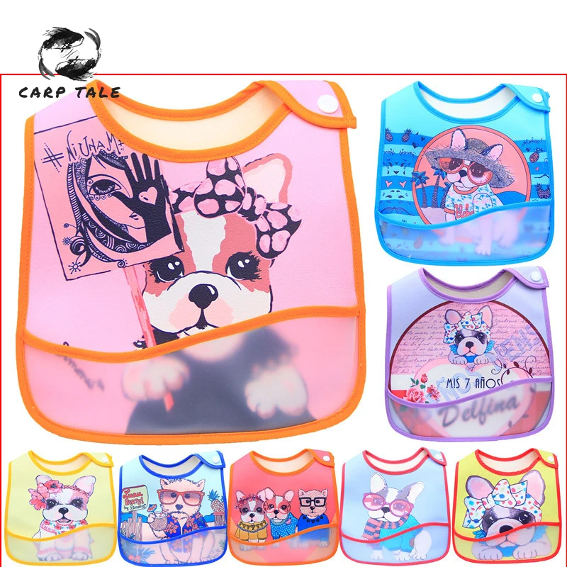 

Baby Bibs EVA Waterproof Lunch Bibs Boys Girls Infants Cartoon Pattern Bibs Burp Cloths For Children Self Feeding Care