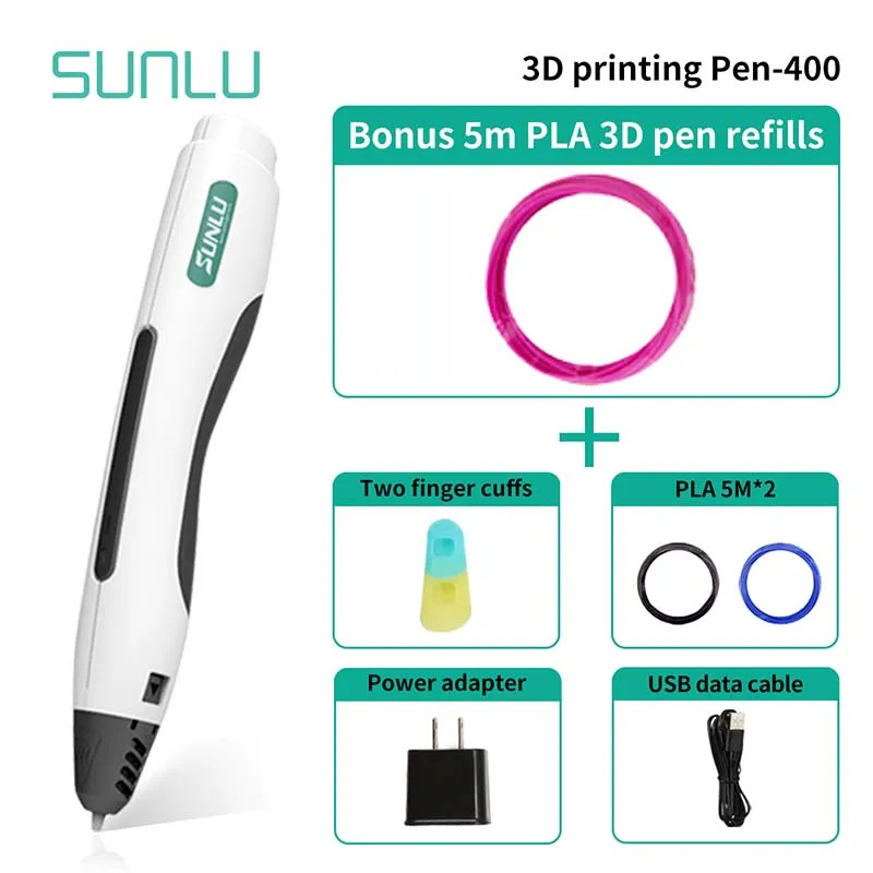 

SL-400 3D Printing Pen Support PLA Filament One Button Operation 3D Pens Easy For Children Scibble Explore Brains Tools