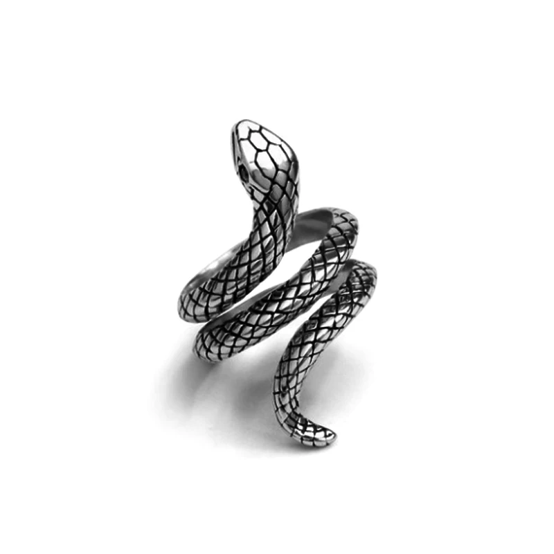 

100% Pure 925 Sterling Silver Jewelry Snake Rings Opening Vintage Men Signet Ring For Women Fine Gift R1000