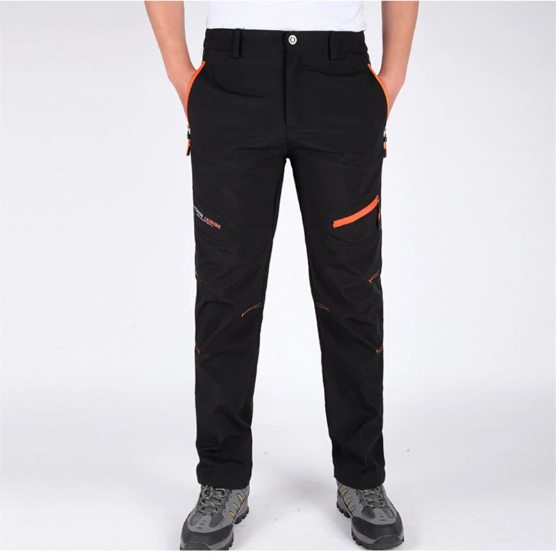Delgada de verano Pantalones de senderismo Trekking para hombre Pantalones Softshell a prueba de agua al aire libre senderismo pantalones Camping transpirable Slim pantalones de senderismo