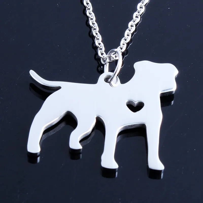 NK-00435-Silver Pit Bull Necklace