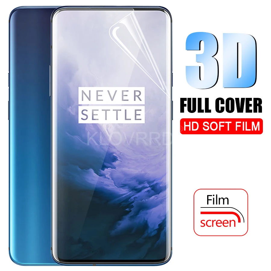 Для Oneplus 7 Pro мягкая полная клейкая Обложка Защита для экрана Гидрогелевая пленка