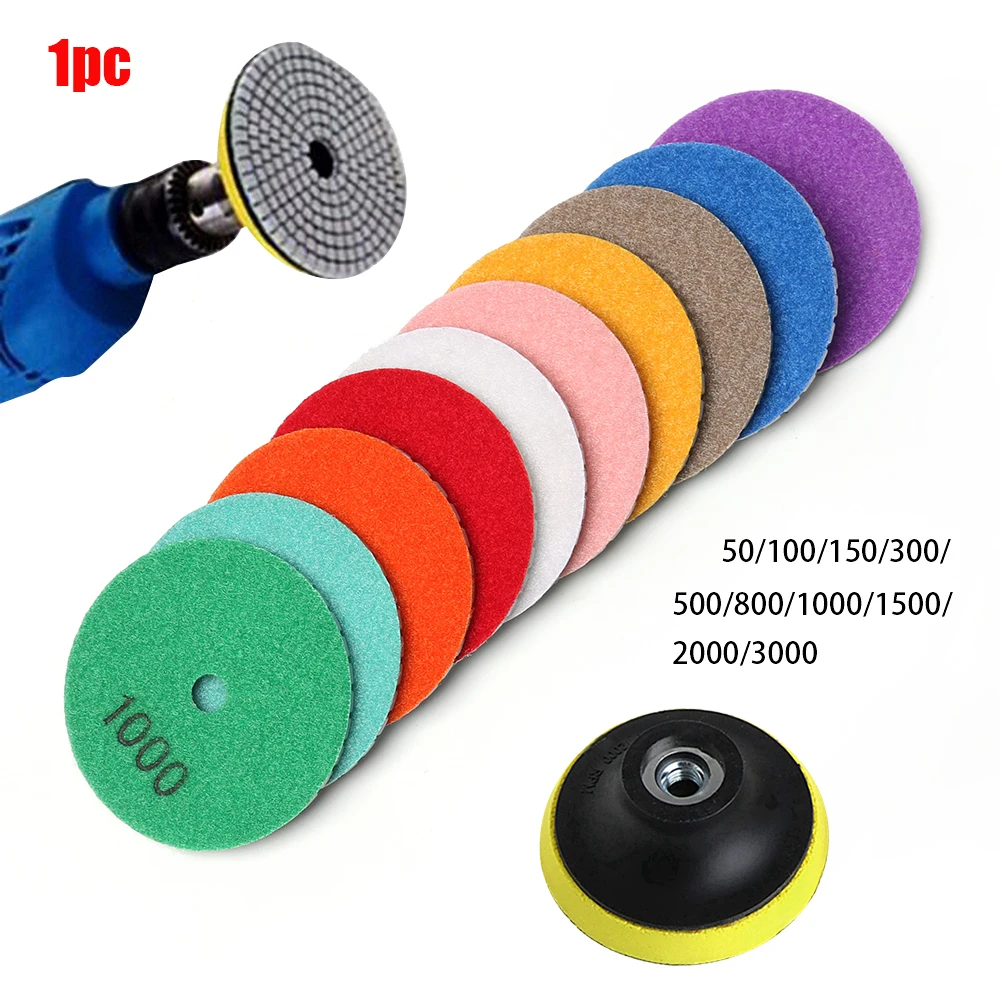 

1Pc 3 Inch Grit Wet/Dry Diamond Polishing Pads Grinding Discs Round Shape For Granite Stone Concrete Marble Polish Power Tool