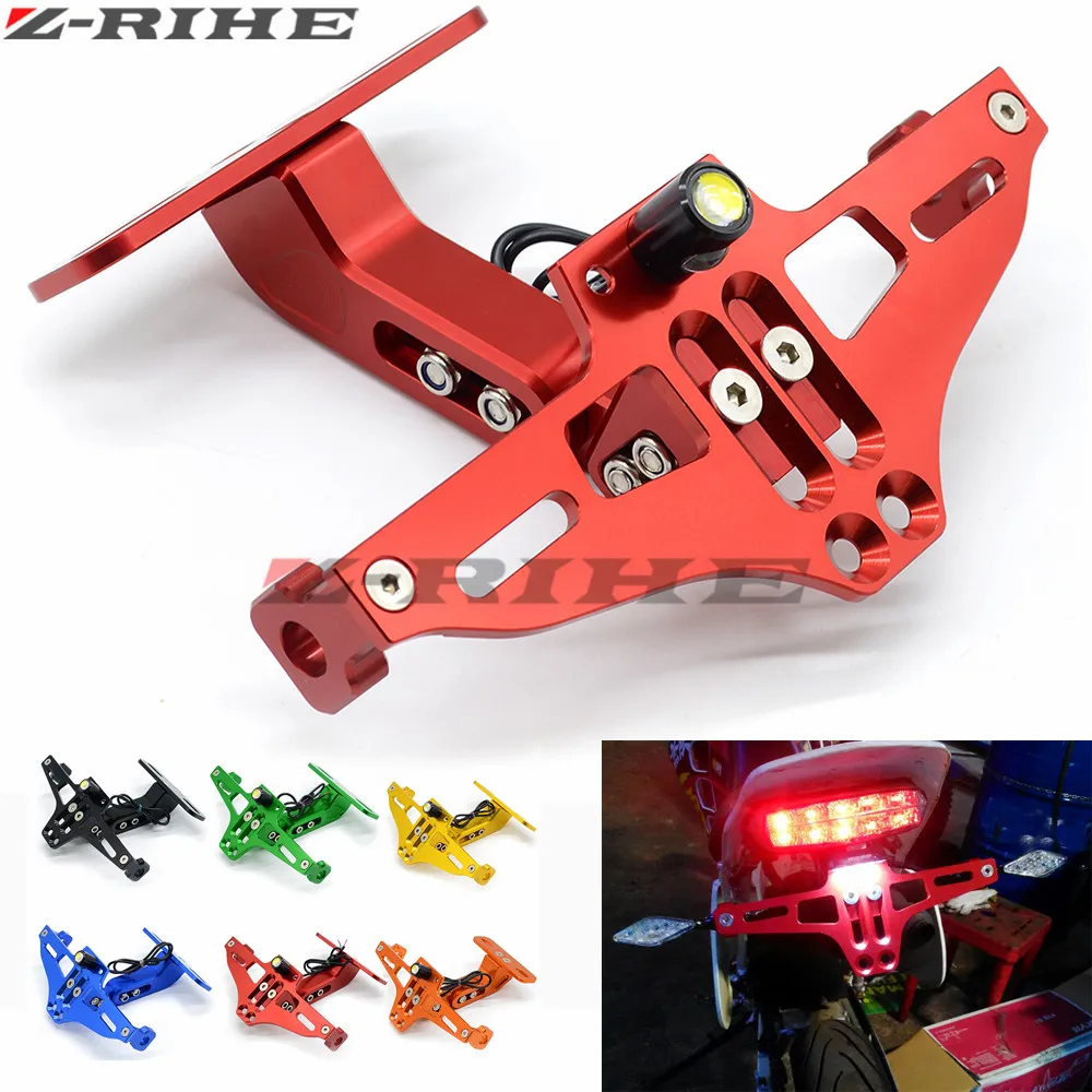 Motorcycle Adjustable Angle License Number Plate Frame Holder Bracket  for Honda CBR 600 900 1000RR For Kawasaki For Suzuki GSR