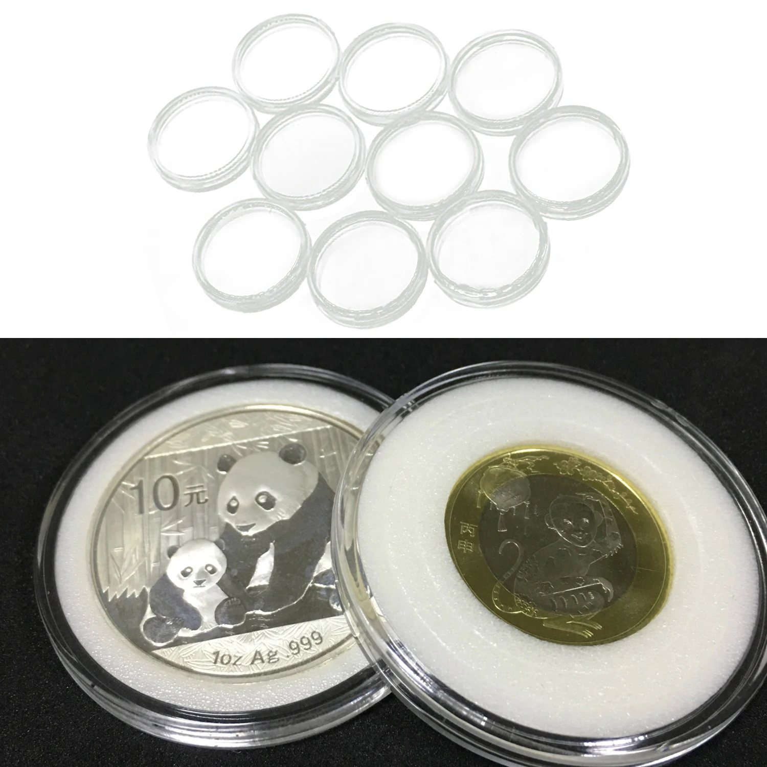10 шт. 40 мм прозрачный пластиковый круглый держатель монеты контейнер для капсул для памятных монет медаль коллекция игрушка Сделай своими