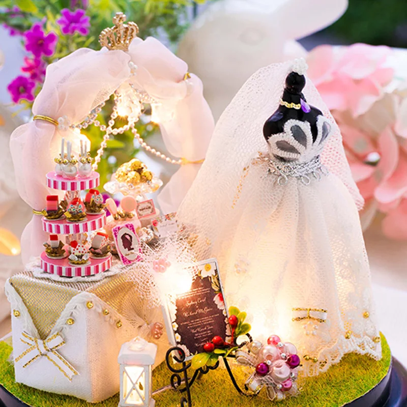 DIY Doll House Miniature Model 3D Wooden house Handmade Toys Birthday Gifts Toys For Children Love Forever B022 #E