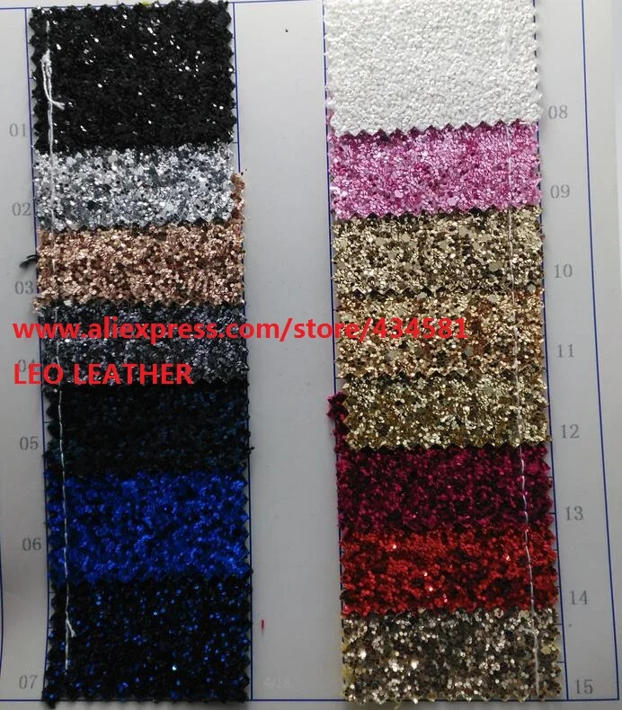

Chunky Glitter Leather with Color matching backing P807