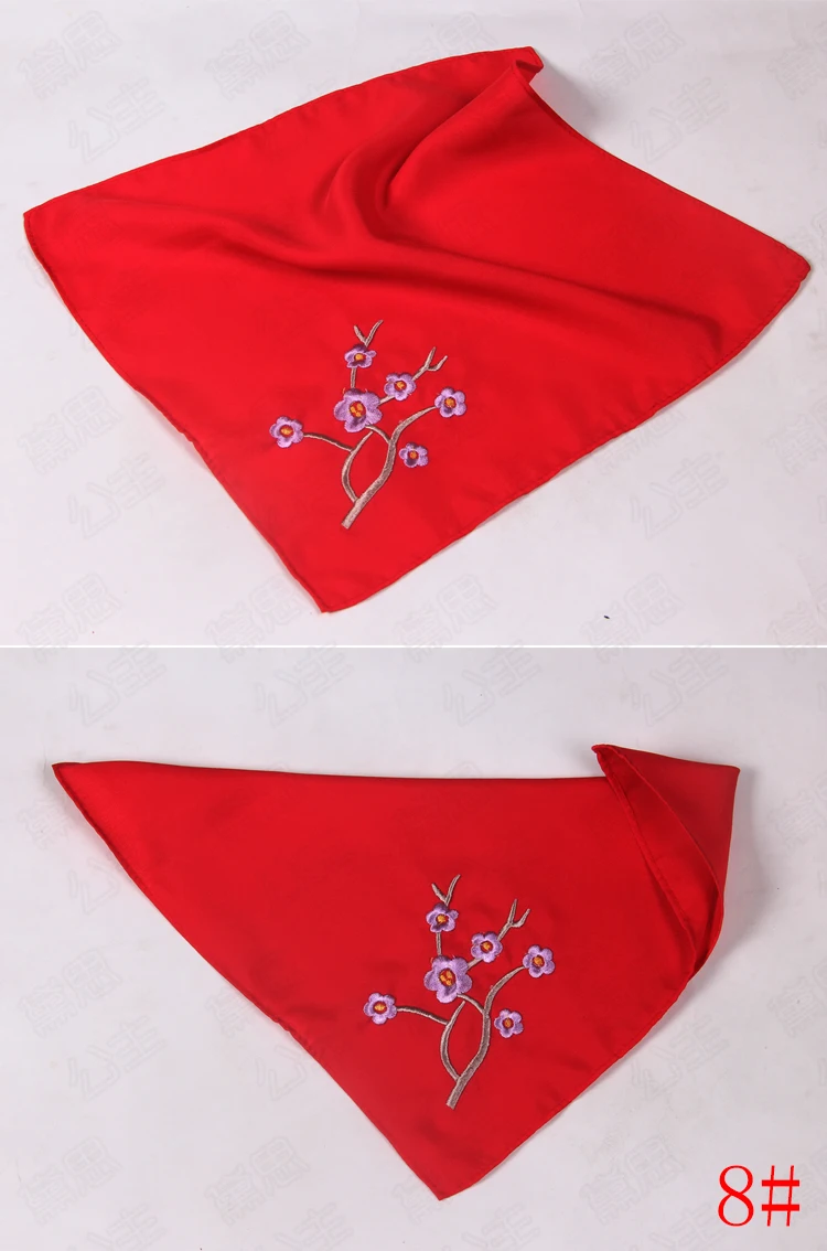 Шелк Сучжоу вышивка цветок красный платок свадебный пользу китайский стиль для женщин модные аксессуары небольшой платок 26x26 см