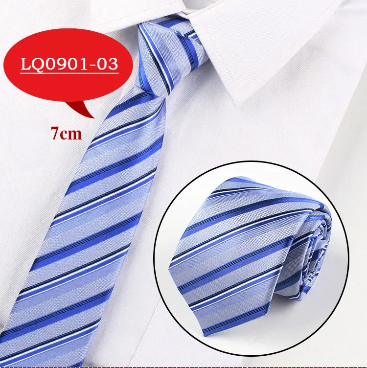 Men Tie Fashion 7cm Classic Luxury Jacquard Woven Neckties Factory Seller Bridegroom Business Wedding Accessories Shirt Neck Tie - Цвет: LQ0901-03