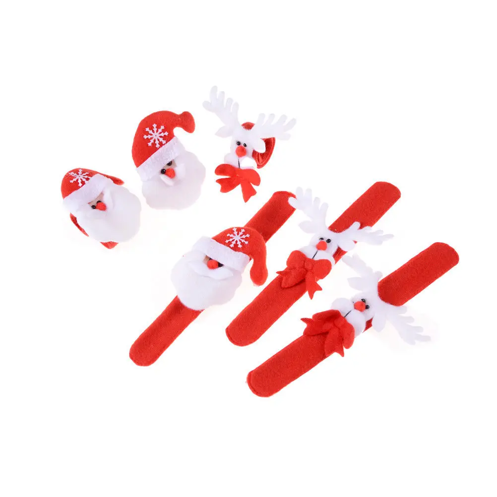

1PCS Kids Gift Christmas Bracelet Hand Clap Slap Circle Wrist band Decor Christmas Santa Bracelet Random Color