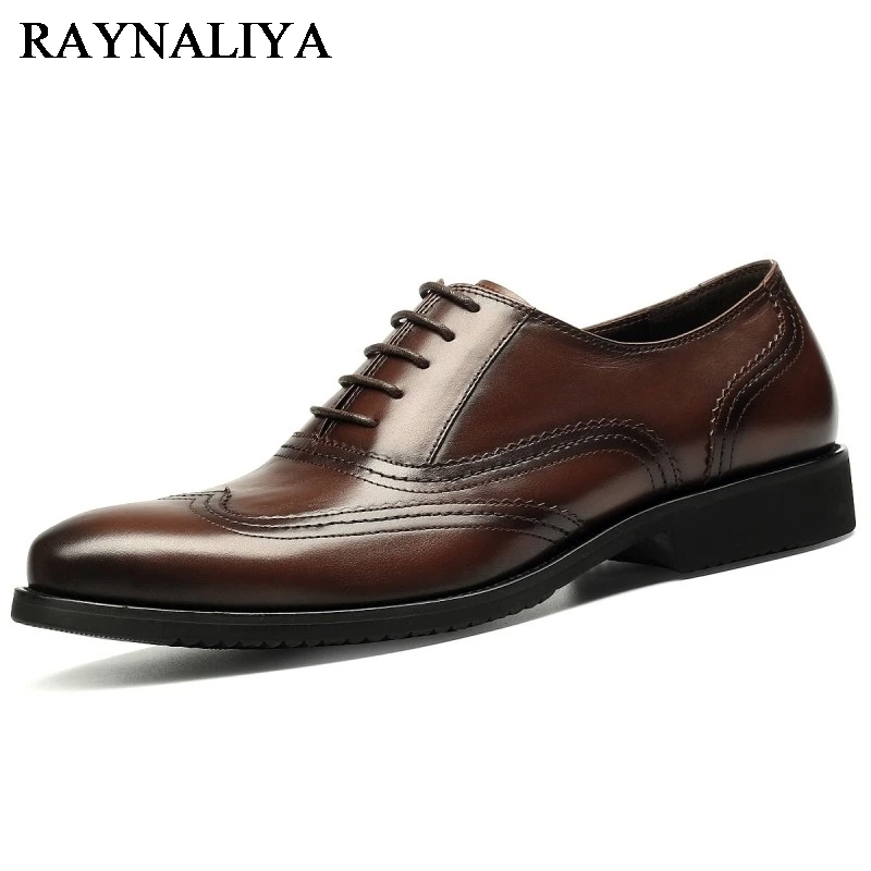 

Luxury 2018 Newest Cow Leather Shoes Men Formal Business Flat Shoes Black Lace Up Men Oxford Wedding Shoes Size 37-44 YJ-B0019