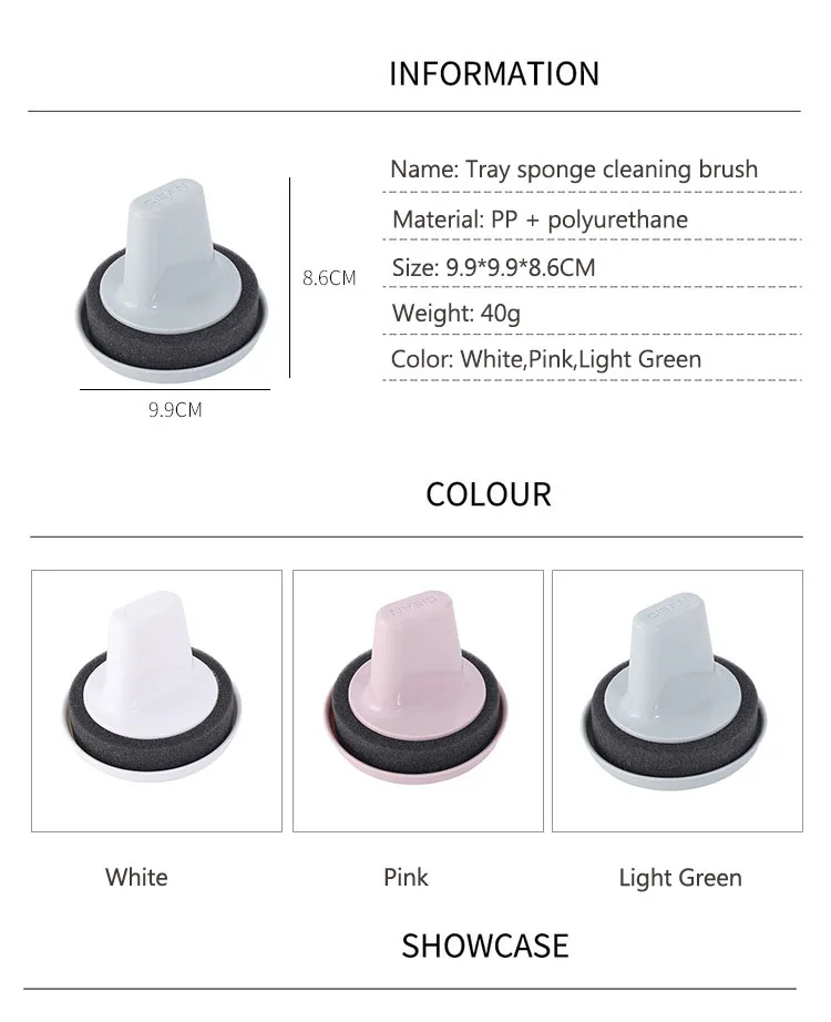 Tray sponge cleaning brush