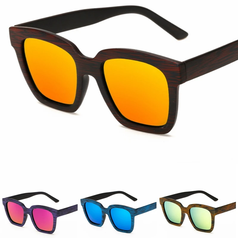 

Sunglasses men women Vintage Gradient Glasses Retro Female Eyewear color film sunglasses wood grain retro lunette soleil femme