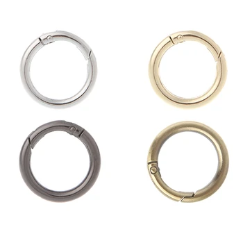 

NoEnName_Null High Quality Metal 1 Set / 5 Pcs Round Ring Circle Spring Snap For DIY Keyring Hook Bag Buckle Handbag Purse