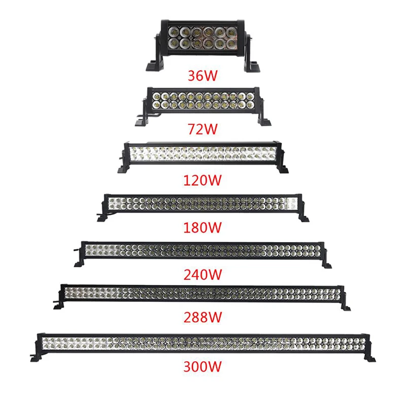 36w 72w 120w 180w 240w 288w 300w dual row straight led light bar amber yellow white led work driving light remote control Led bar 4x4 Offroad Barra led 24v 12v led work light bar suv atv utv truck pickup mining (10)