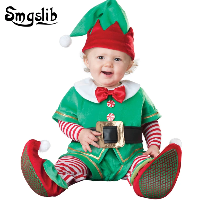 Baby christmas clothes deer santa claus costumes kids baby onesies newborn plush jumpsuit baby onesie first birthday boy party