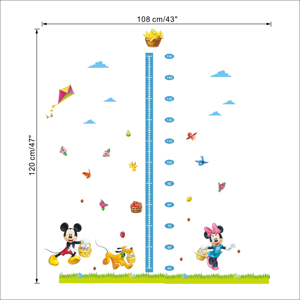 Aliexpress Cartoon minnie mickey maus wachstum chart höhe messen kinder baby kinderzimmer schlafzimmer wand aufkleber dekorative startseite decals diy